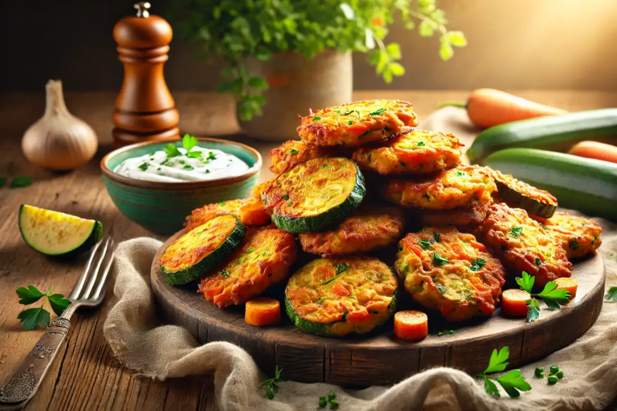 Bolinho de Abobrinha, Cenoura e Batata na Airfryer
